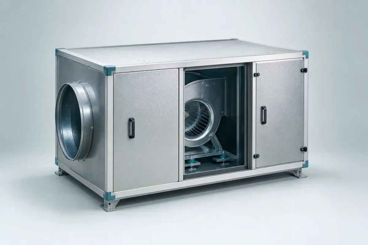 Acoustically insulated HVAC fan box