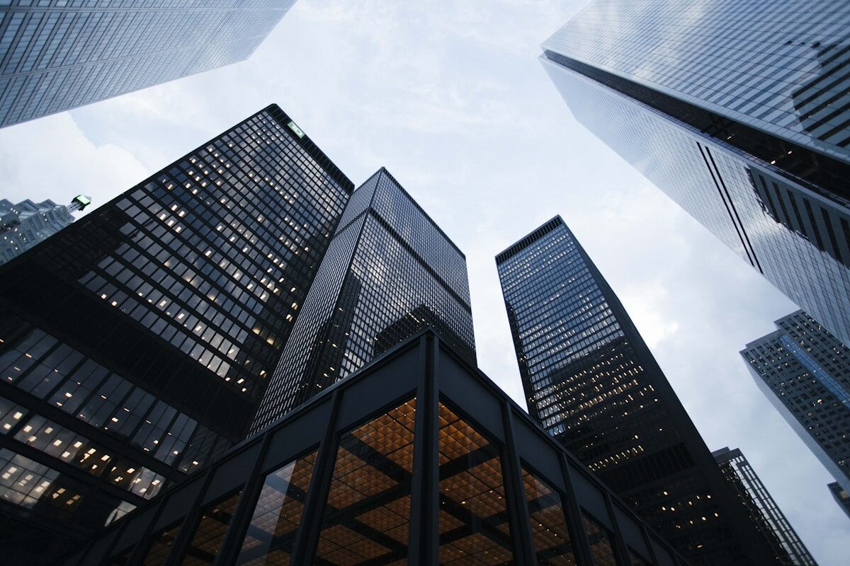 Commercial high-rise building facade