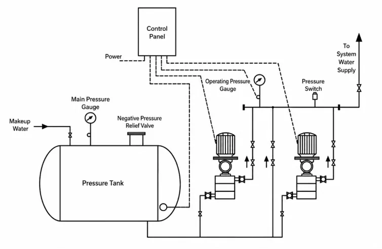YONGFAN non-negative-pressure VFD booster system diagram