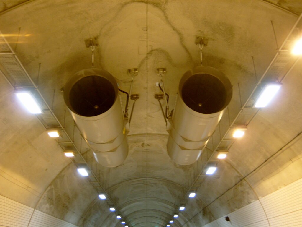 Jet fan installed for tunnel ventilation