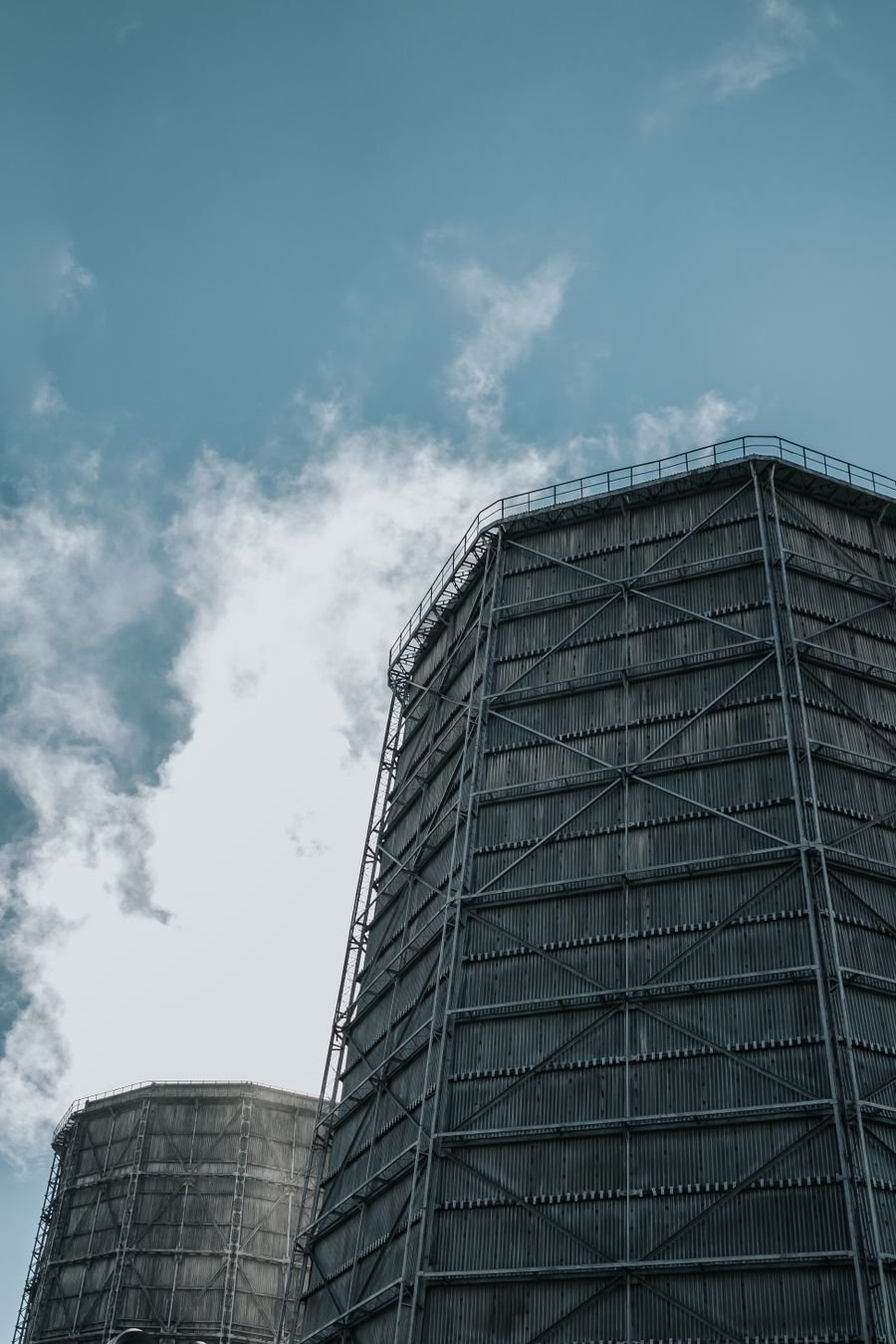 Industrial cooling towers representing heat exchange duty calculation