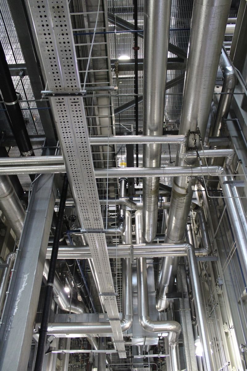 Steel ventilation ductwork representing airside HVAC systems