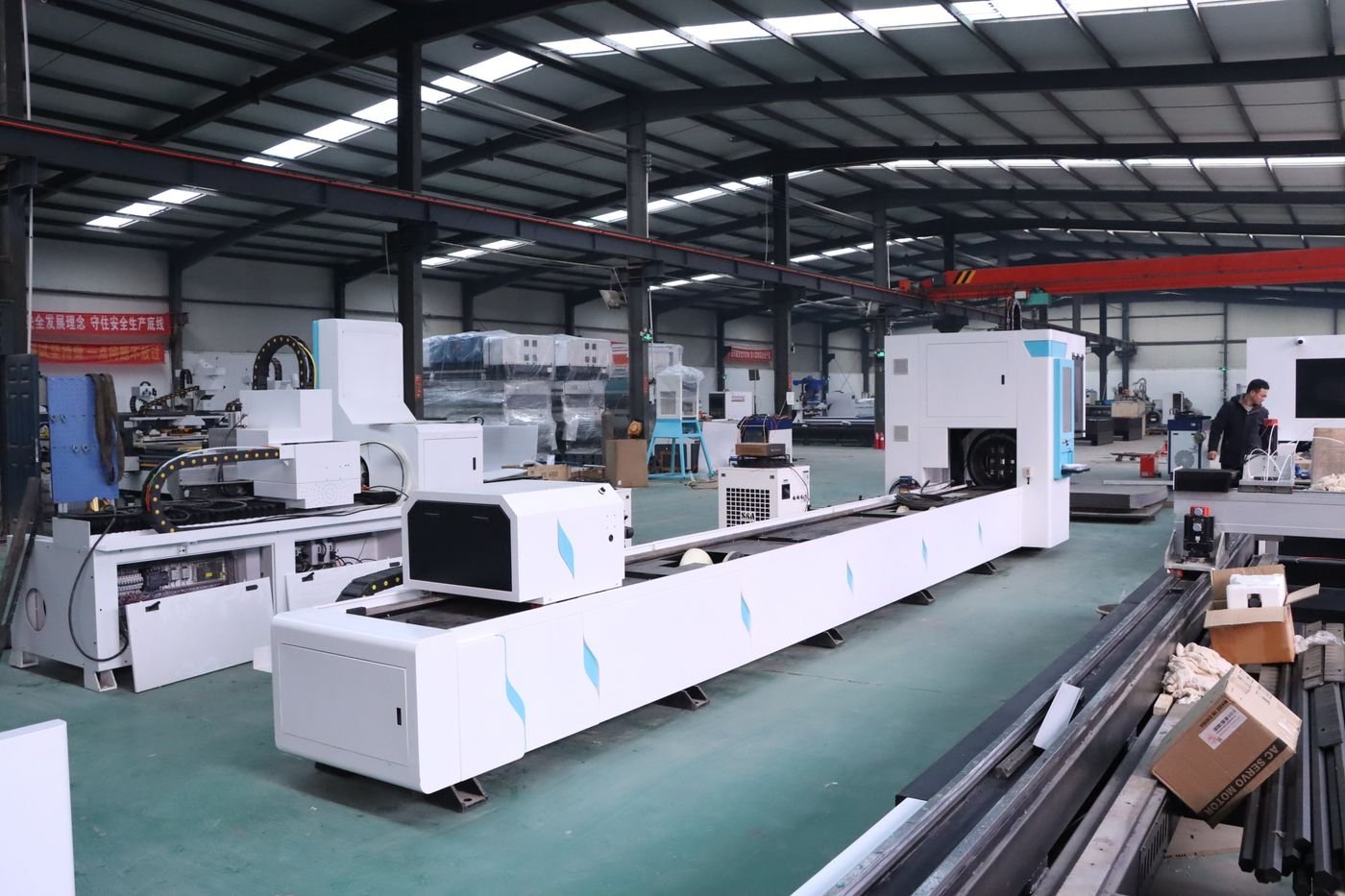 Modern CNC machines in an industrial factory
